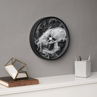 Raccoon Skull Black and White Fotografy Uhr