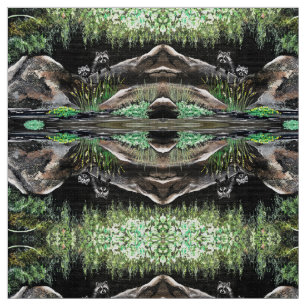 Raccoon Spring Escape Fabric Stoff