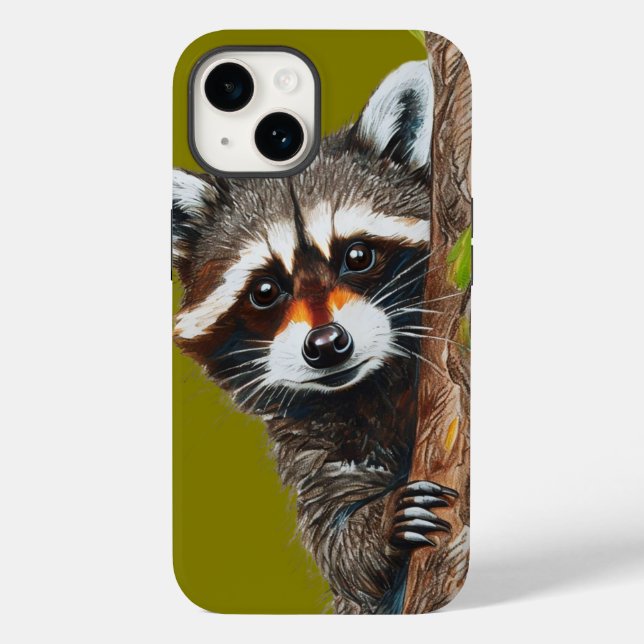 Raccoon Staring aus Tree iPhone 14 Fall Case-Mate iPhone 14 Hülle (Rückseite)