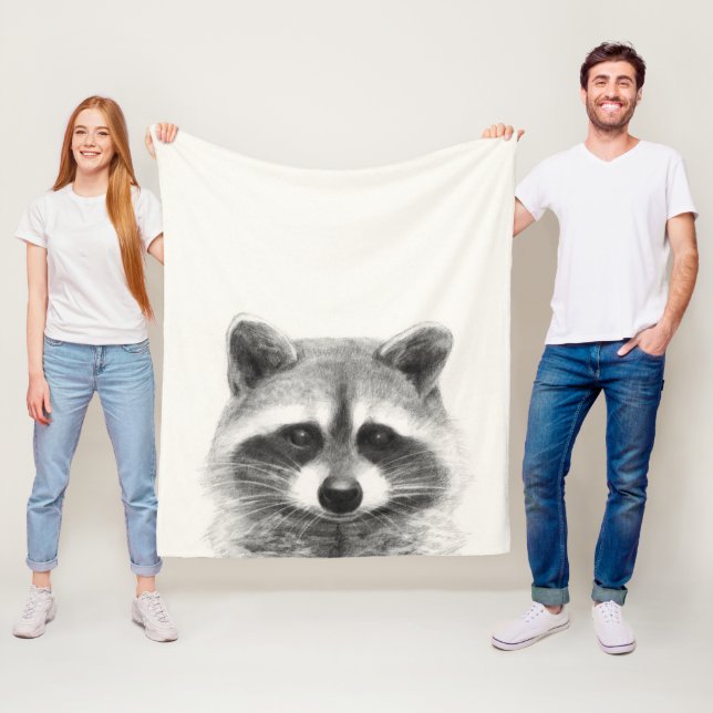 Raccoon-Stift Zeichne Fleecedecke (Beispiel)