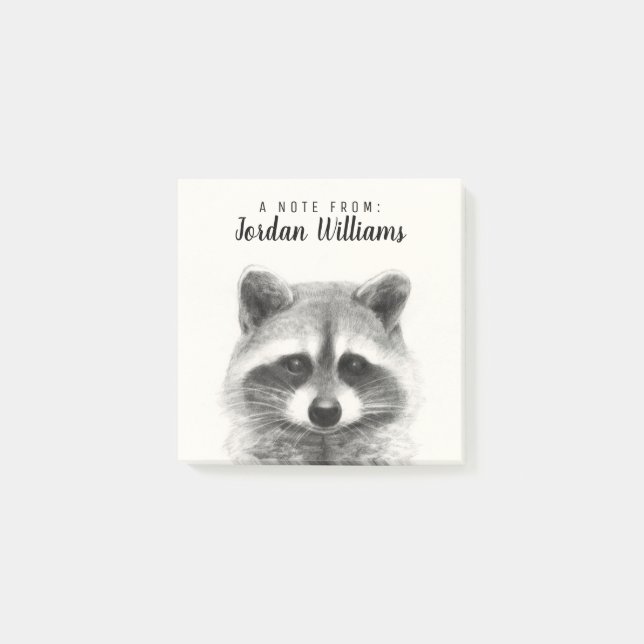 Raccoon-Stift Zeichne Post-it Klebezettel (Vorderseite)