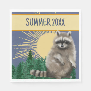 Raccoon Summer Paper Napkin Serviette