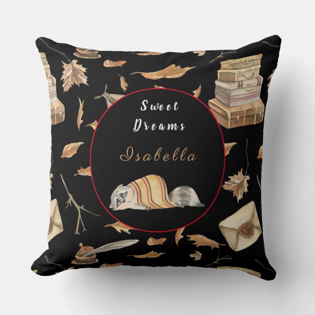Raccoon Sweet Fall Anpassen Text, Farbe 20 "X20" Kissen (Vorderseite)