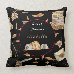 Raccoon Sweet Fall Anpassen Text, Farbe 20 "X20" Kissen