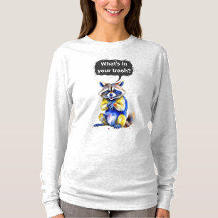 Raccoon T-Shirt lächeln - "Was ist in deinem Müll?