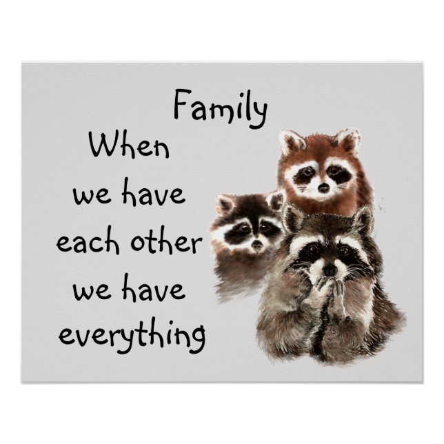 Raccoon-Tiere mit Inspirationsquelle Poster (Vorderseite)