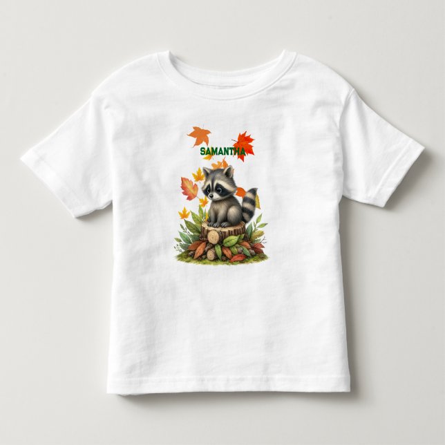 Raccoon Toddler T-Shirt Cute Animal  for Kids (Devant)