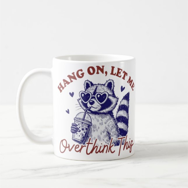 Raccoon überdenken kaffeetasse (Links)