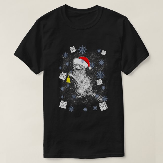 Raccoon Ugly Christmas Sweater Wintergeschenk T-Shirt (Design vorne)