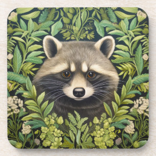 Raccoon und Folies Art Nouveau Stil Getränkeuntersetzer