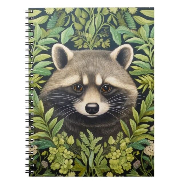 Raccoon und Folies Art Nouveau Stil Notizblock (Vorderseite)