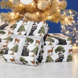 Raccoon und Hirschwald Geschenkpapier