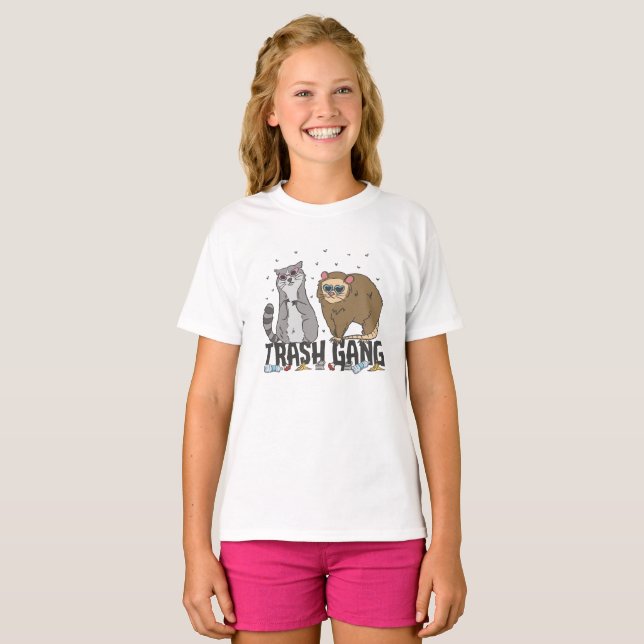 Raccoon und Possum Adorable Trash Gang T-Shirt (Vorne ganz)