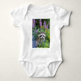 Raccoon unter den Blumen Baby Strampler
