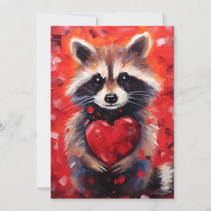 Raccoon-Valentinstag Feiertagskarte