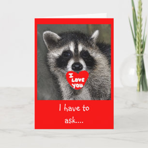 Raccoon-Valentinstag-Karte Feiertagskarte