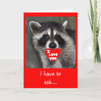 Raccoon-Valentinstag-Karte Feiertagskarte