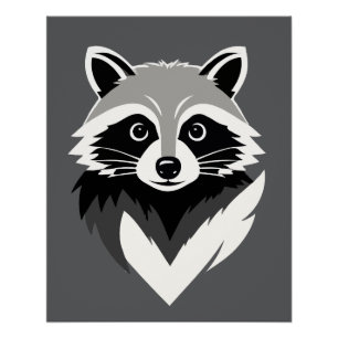 Raccoon Vector Art Animal Modern Urban Graphic Poster