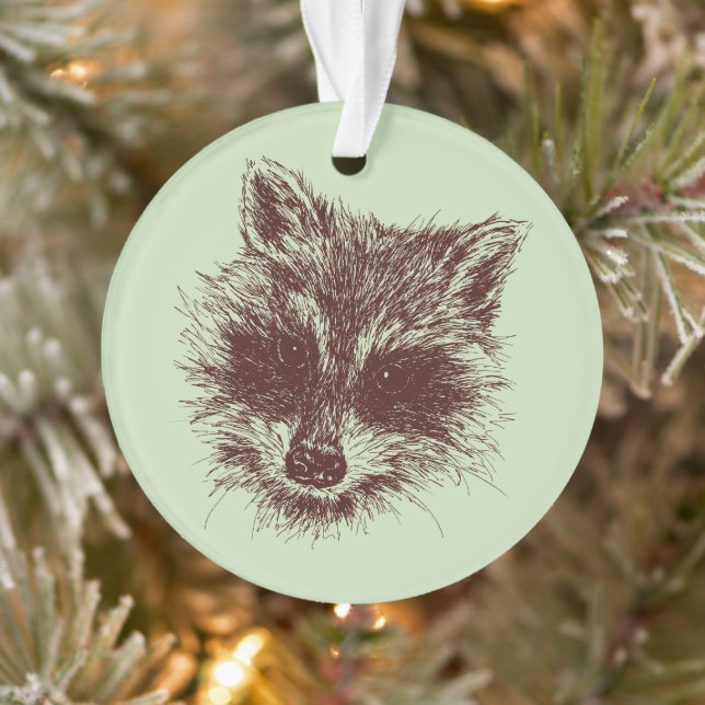 Raccoon-Waldkreatur, die Personalisiert Zeichne Ornament (Baum)