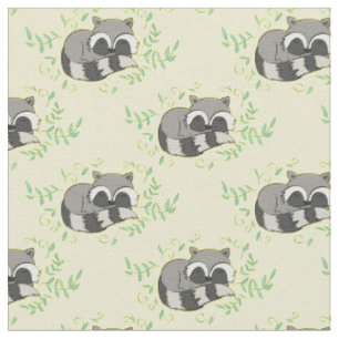 Raccoon Watercolor Baby Room Decke Woodland Tier Stoff