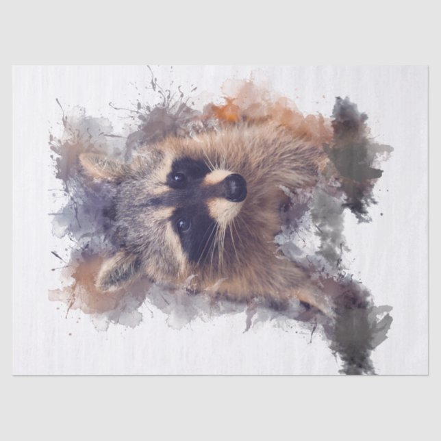 Raccoon Watercolor Seidenpapier (Vorderseite)