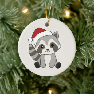 Raccoon Weihnachtsschnee Winter Raccoons Keramik O Ornament