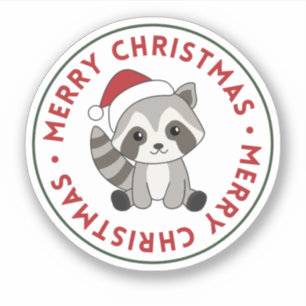 Raccoon Weihnachtsschnee Winter Raccoons Sticker