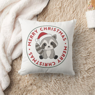 Raccoon Weihnachtsschnee Winter Raccoons werfen Pi Kissen