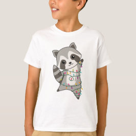 Raccoon Weihnachtsschnee Winter Raccos T-Shirt