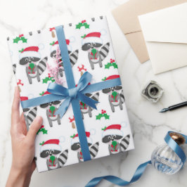 Raccoon Weihnachtswrapping Paper Geschenkpapier