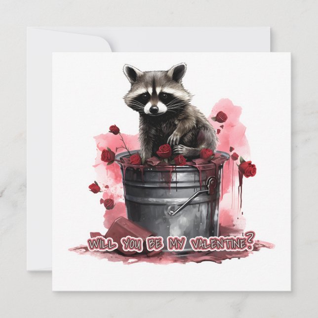 Raccoon Werden Sie mein Valentin? (Vorderseite)