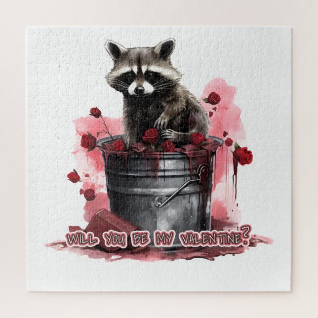 Raccoon Werden Sie mein Valentin? (Vertikal)