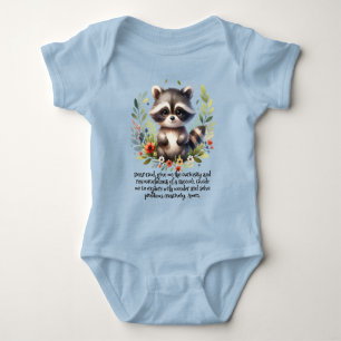 Raccoon Woodland Kinder Christliches Gebet Baby Strampler
