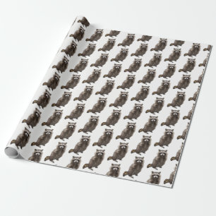 Raccoon Wrapping Paper Roll Geschenkpapier