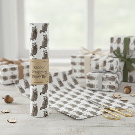 Raccoon Wrapping Paper Roll Geschenkpapier
