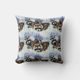 Raccoons and Snow from Original Art Kissen