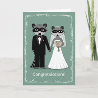 Raccoons Braut und Groom Hochzeit Glückwunsch