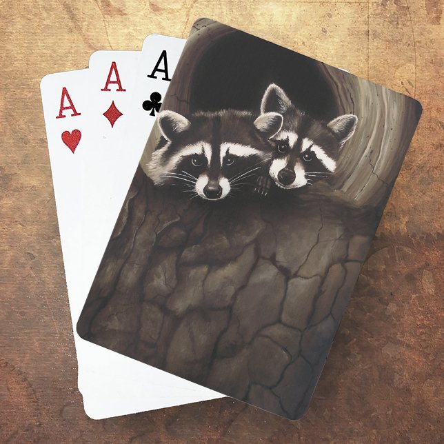 Raccoons Brown Niedlich Tree Spielkarten (Von Creator hochgeladen)