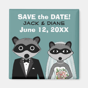 Raccoons, die Save the Date Wedding sind Magnet