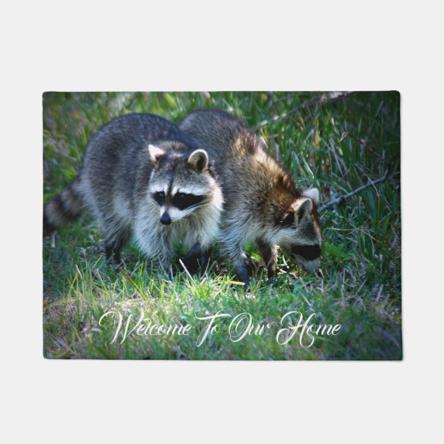 Raccoons-Foto Fußmatte (Vorderseite)