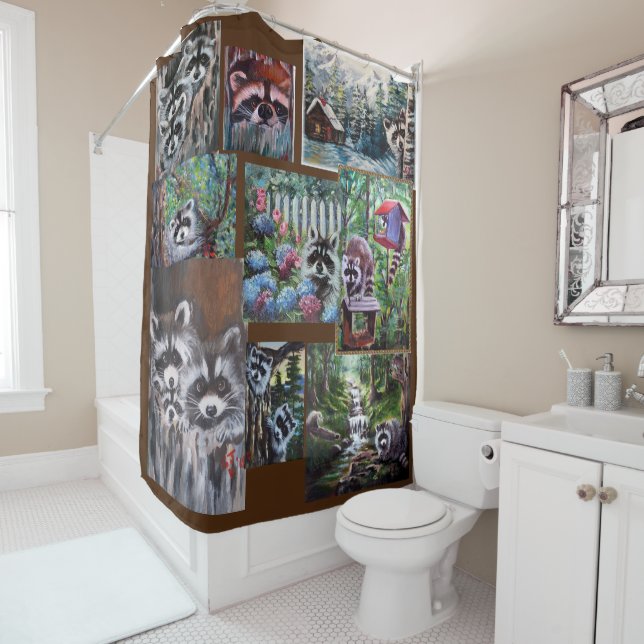 Raccoons Galore Shower Curtain Duschvorhang (Beispiel)