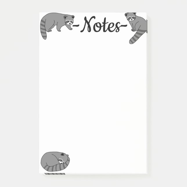 Raccoons Post-it Klebezettel (Vorderseite)