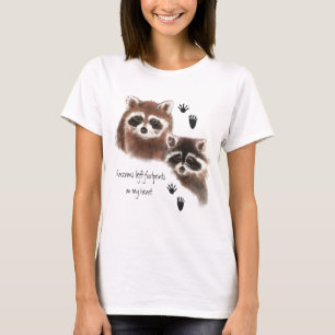 Raccoons verließ Footprints auf meinem Herzen, Spa T-Shirt
