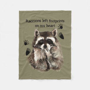 Raccoons verließ Footprints auf meinem Zitat zum H Fleecedecke
