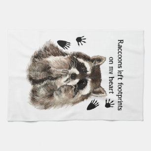 Raccoons verließ Footprints auf meinem Zitat zum S Handtuch