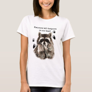 Raccoons verließ Footprints auf meinem Zitat zum S T-Shirt