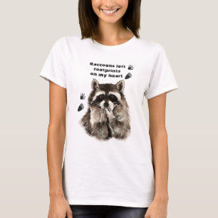 Raccoons verließ Footprints auf meinem Zitat zum S T-Shirt