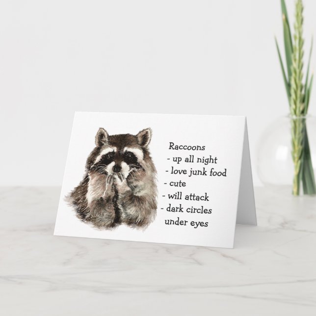 RaccoonTotem, Animal Guide Funny Birthday Karte (Vorderseite)