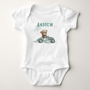 Race Car Baby Bear Strampler