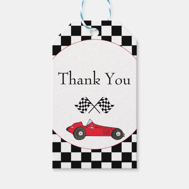 Race Car Baby Dusche Geschenkanhänger (Vorderseite)